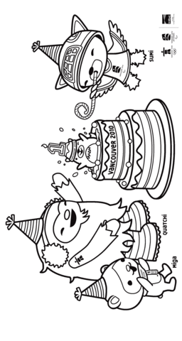 Vancouver Olympic Mascots 2010 Coloring Page